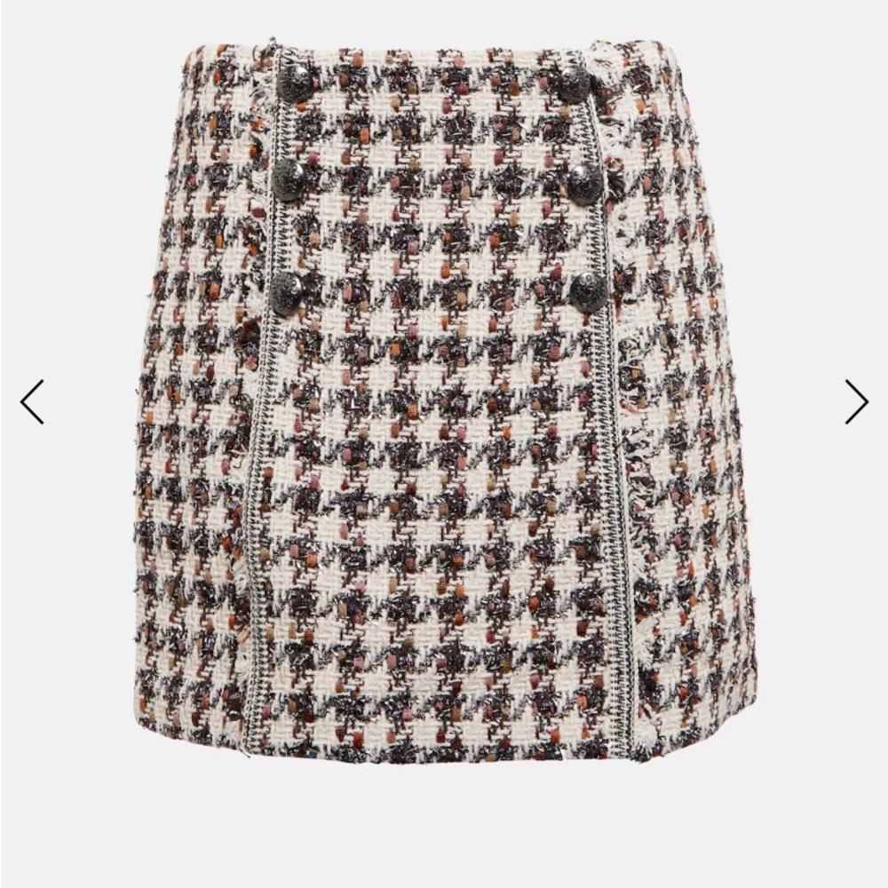 VERONICA BEARD
Stark houndstooth tweed miniskirt